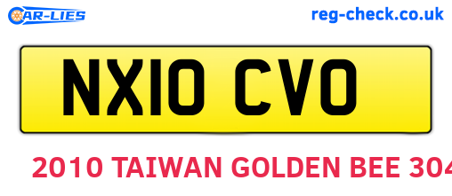 NX10CVO are the vehicle registration plates.