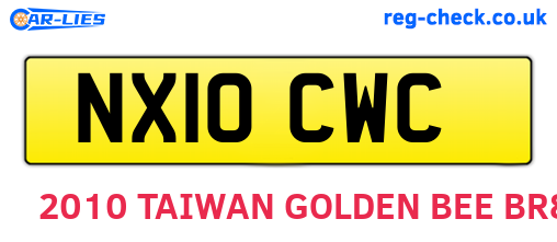 NX10CWC are the vehicle registration plates.