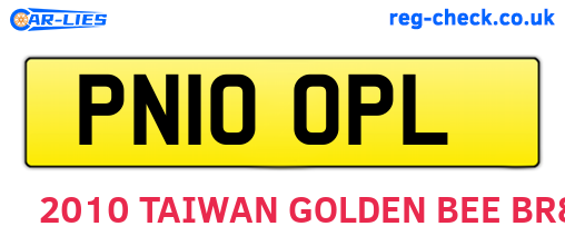 PN10OPL are the vehicle registration plates.