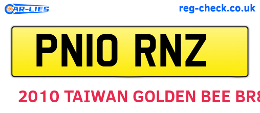PN10RNZ are the vehicle registration plates.