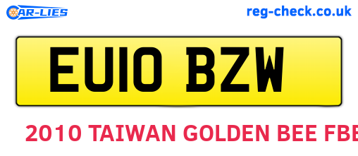EU10BZW are the vehicle registration plates.