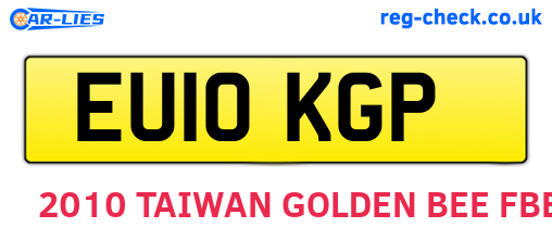 EU10KGP are the vehicle registration plates.