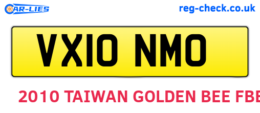 VX10NMO are the vehicle registration plates.