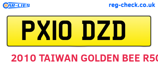 PX10DZD are the vehicle registration plates.