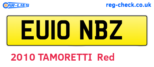 EU10NBZ are the vehicle registration plates.