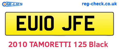 EU10JFE are the vehicle registration plates.