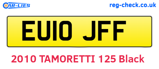 EU10JFF are the vehicle registration plates.