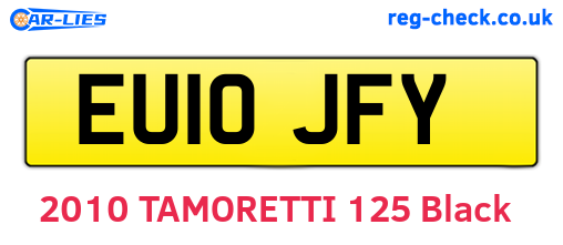 EU10JFY are the vehicle registration plates.