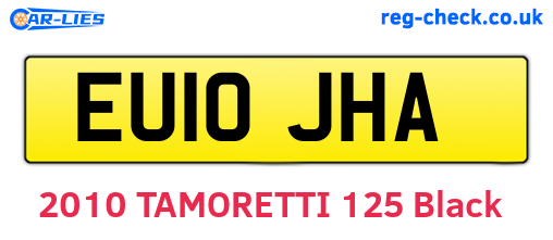 EU10JHA are the vehicle registration plates.