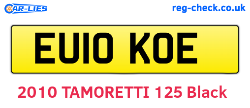 EU10KOE are the vehicle registration plates.