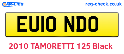 EU10NDO are the vehicle registration plates.