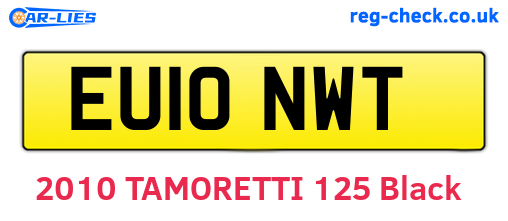 EU10NWT are the vehicle registration plates.