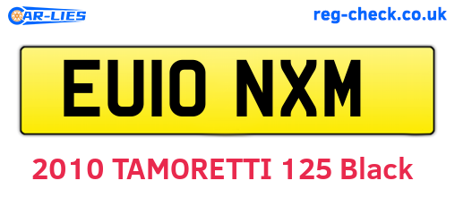 EU10NXM are the vehicle registration plates.