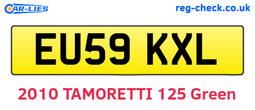 EU59KXL are the vehicle registration plates.