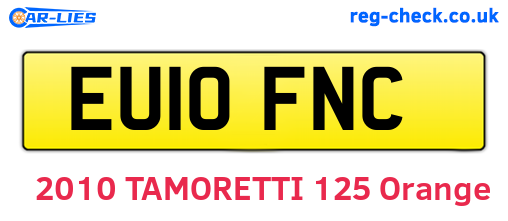 EU10FNC are the vehicle registration plates.