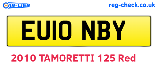 EU10NBY are the vehicle registration plates.