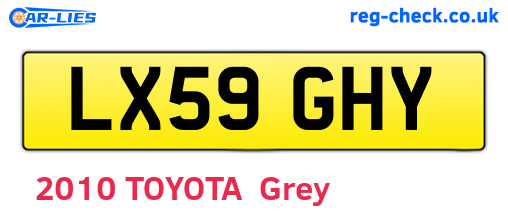 LX59GHY are the vehicle registration plates.