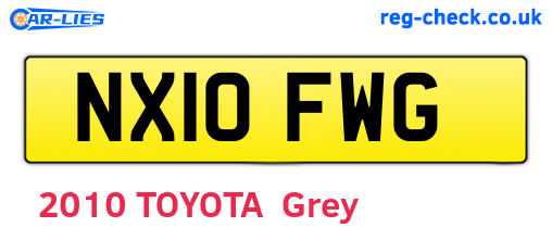 NX10FWG are the vehicle registration plates.