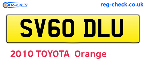 SV60DLU are the vehicle registration plates.