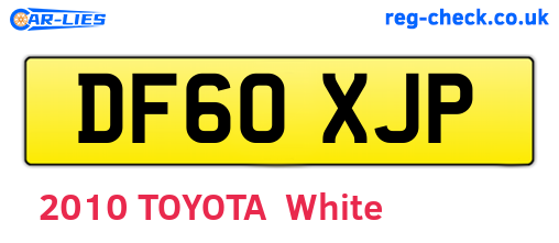 DF60XJP are the vehicle registration plates.