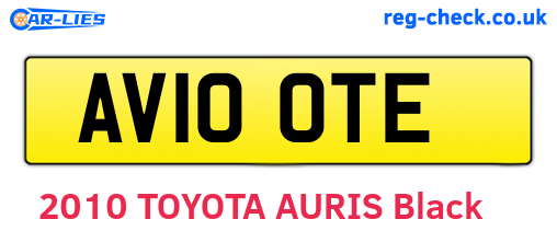 AV10OTE are the vehicle registration plates.