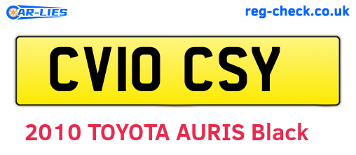 CV10CSY are the vehicle registration plates.