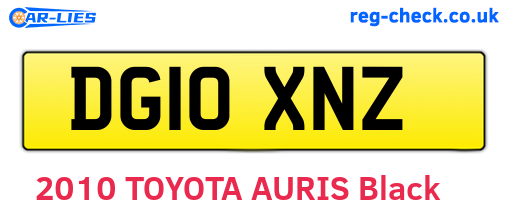 DG10XNZ are the vehicle registration plates.