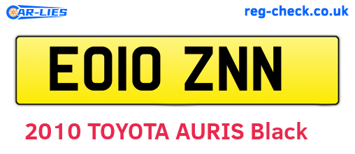 EO10ZNN are the vehicle registration plates.
