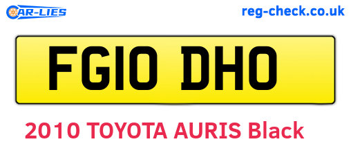 FG10DHO are the vehicle registration plates.