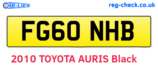 FG60NHB are the vehicle registration plates.