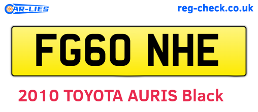 FG60NHE are the vehicle registration plates.