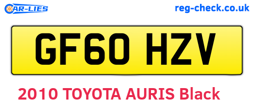 GF60HZV are the vehicle registration plates.