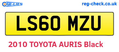 LS60MZU are the vehicle registration plates.
