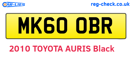 MK60OBR are the vehicle registration plates.