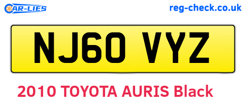 NJ60VYZ are the vehicle registration plates.