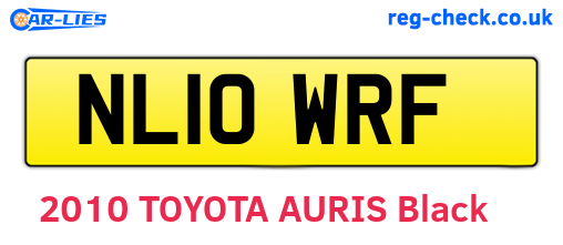 NL10WRF are the vehicle registration plates.
