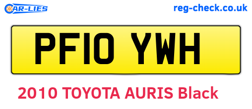 PF10YWH are the vehicle registration plates.
