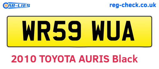 WR59WUA are the vehicle registration plates.