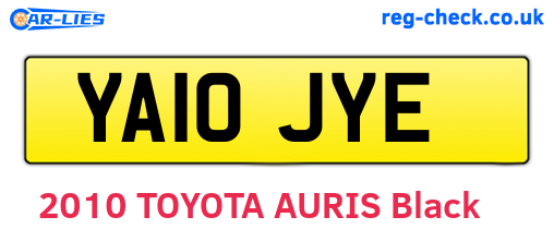 YA10JYE are the vehicle registration plates.