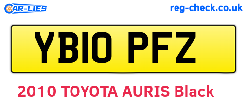YB10PFZ are the vehicle registration plates.
