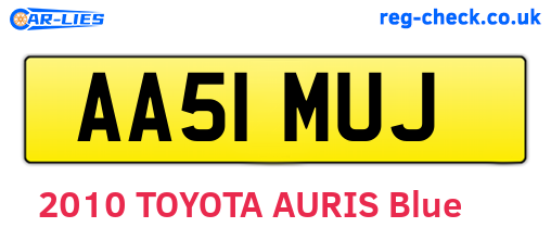AA51MUJ are the vehicle registration plates.