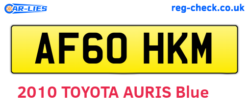 AF60HKM are the vehicle registration plates.