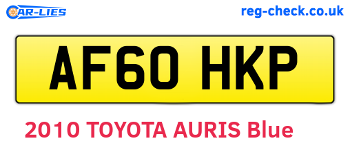 AF60HKP are the vehicle registration plates.