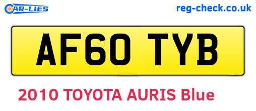 AF60TYB are the vehicle registration plates.