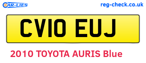 CV10EUJ are the vehicle registration plates.