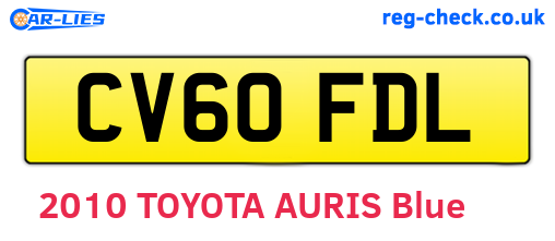 CV60FDL are the vehicle registration plates.