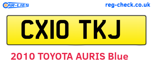 CX10TKJ are the vehicle registration plates.