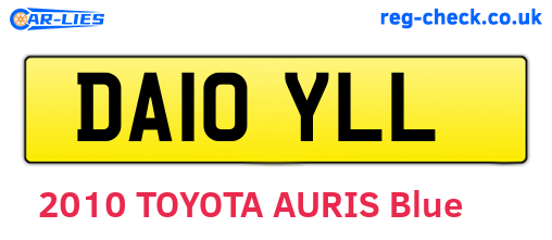 DA10YLL are the vehicle registration plates.