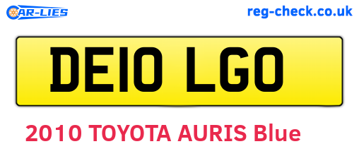 DE10LGO are the vehicle registration plates.