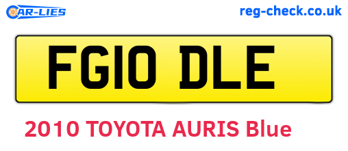 FG10DLE are the vehicle registration plates.